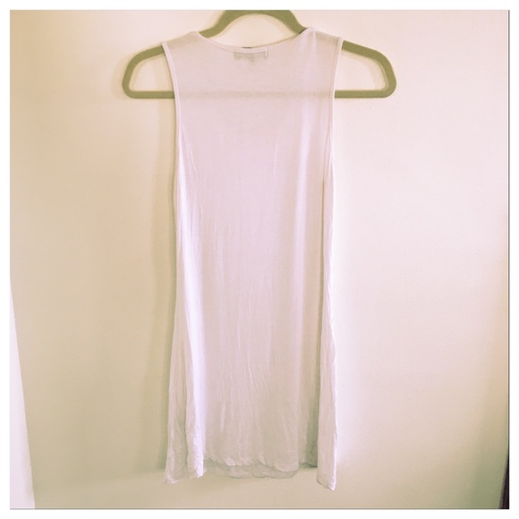 Long White Tank with Gold Silver Embellishment - Picture 3 of 8